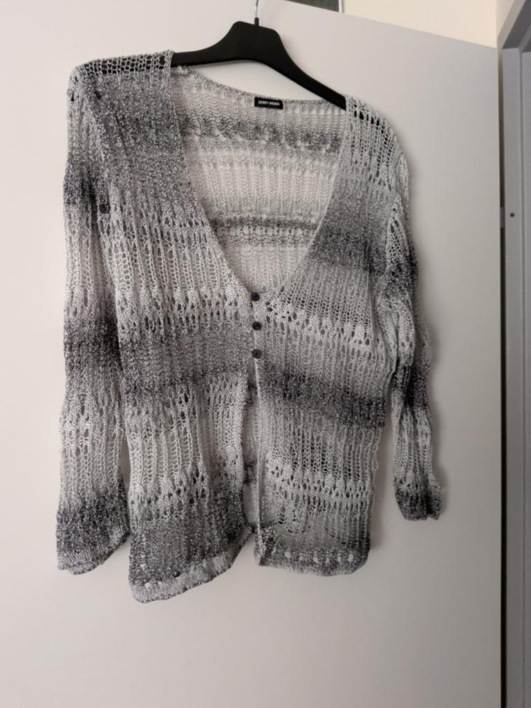 Gerry Weber gebreid vest, maat M, grijs/wit, Maat 38/40 (M), Ophalen of Verzenden, Zo goed als nieuw, Gerry Weber