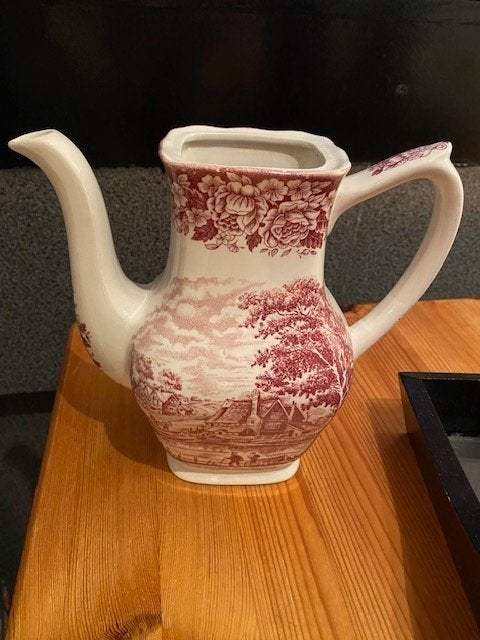 Vintage Grindley Engelse porseleinen koffie-theepot, Ophalen of Verzenden, Gebruikt, Porselein, Overige typen