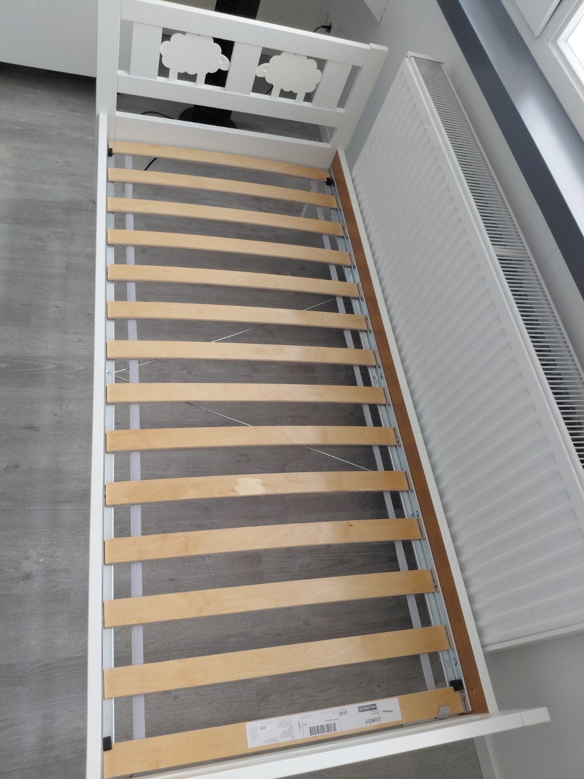 IKEA Juniorbed met lattenbodem - Wit, Ophalen, Gebruikt, 70 tot 85 cm, Lattenbodem