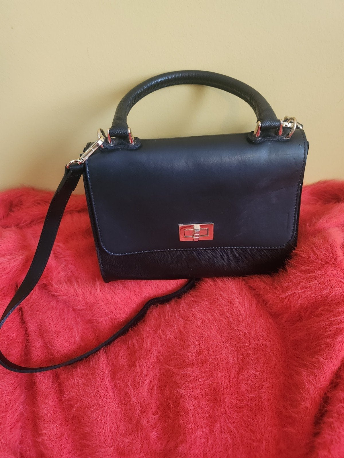 Vera Pelle Zwarte Handtas - Made in Italy, Ophalen of Verzenden