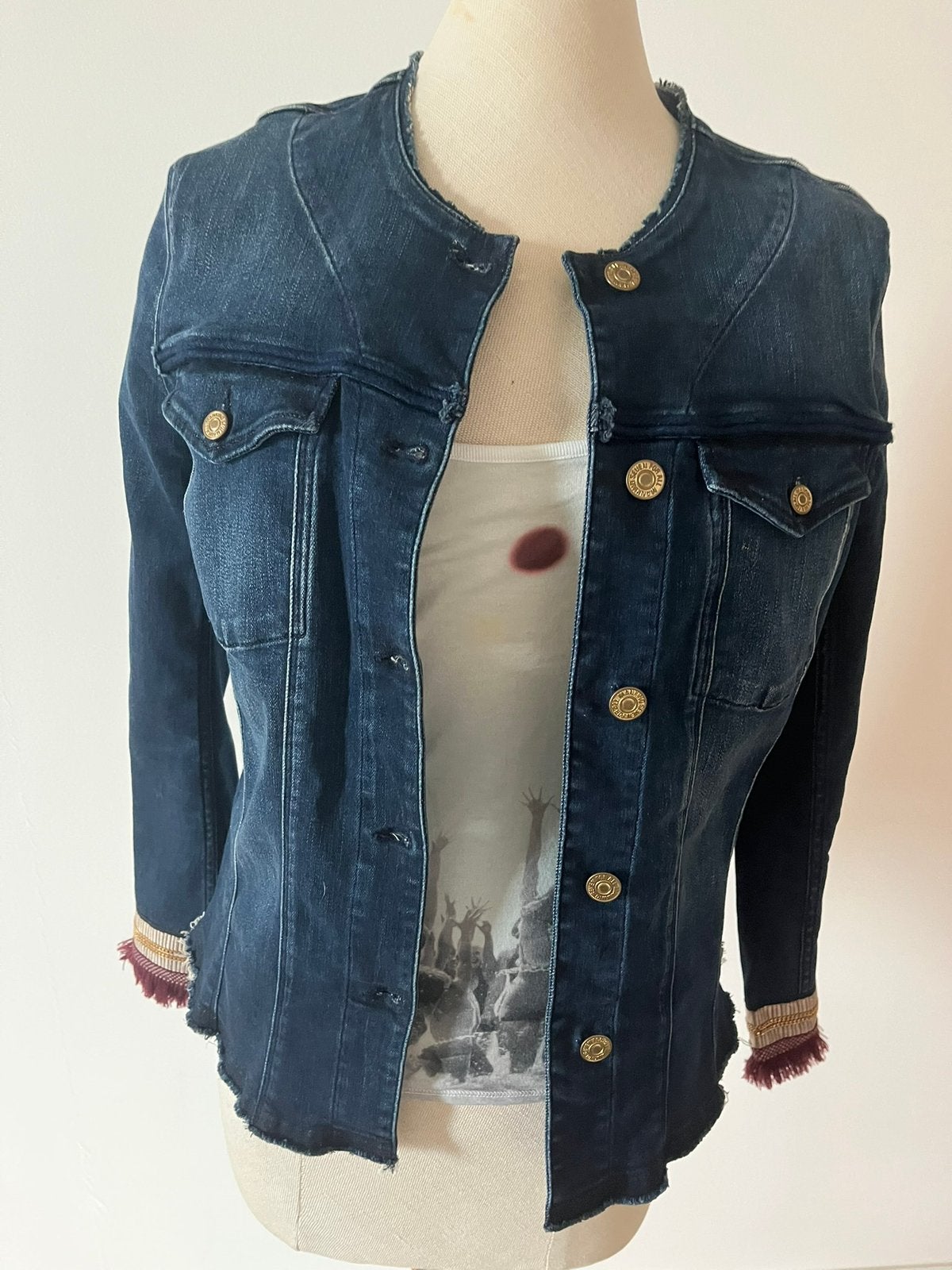 7 For All Mankind - bijzonder dames jeansjasje - stretch, Maat 38/40 (M), Zo goed als nieuw, Jasje, Verzenden