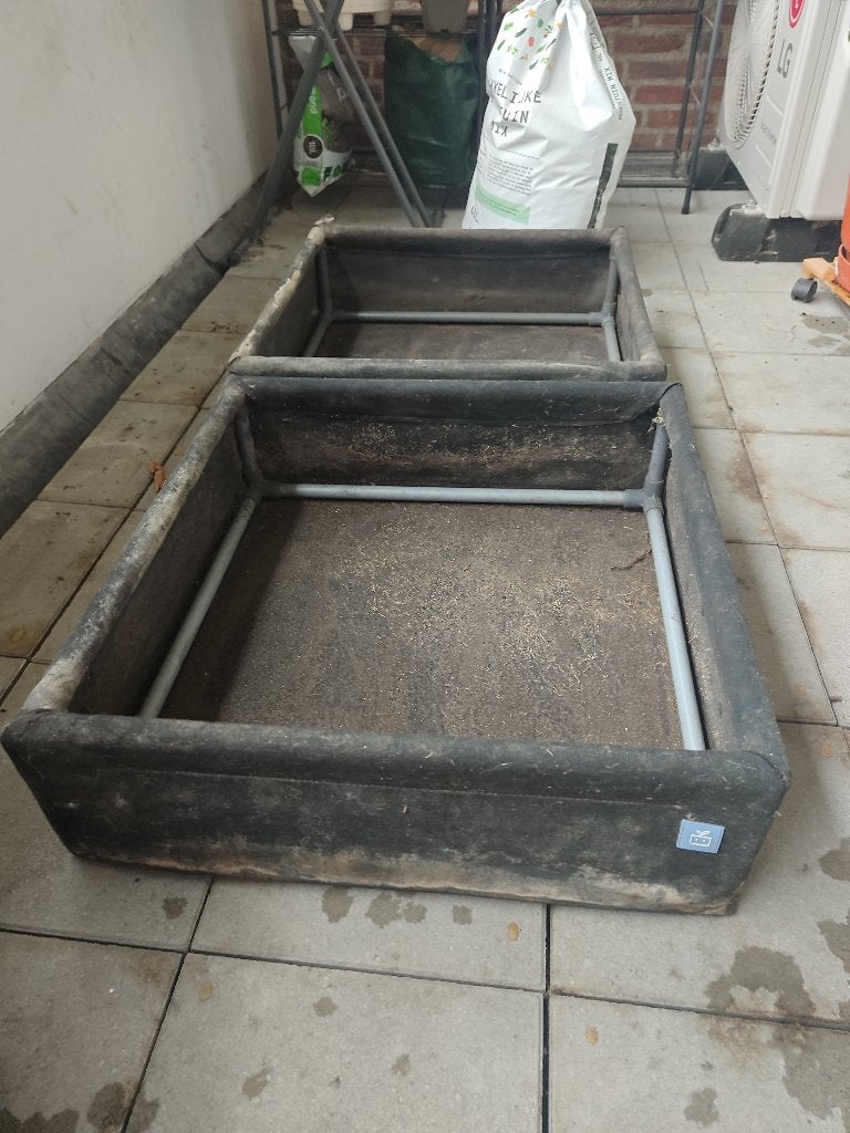 2x M.Moestuin-airbakken ieder met 4 vakken zonder zand 60x60, Ophalen, Kunststof, Minder dan 30 cm, Vierkant