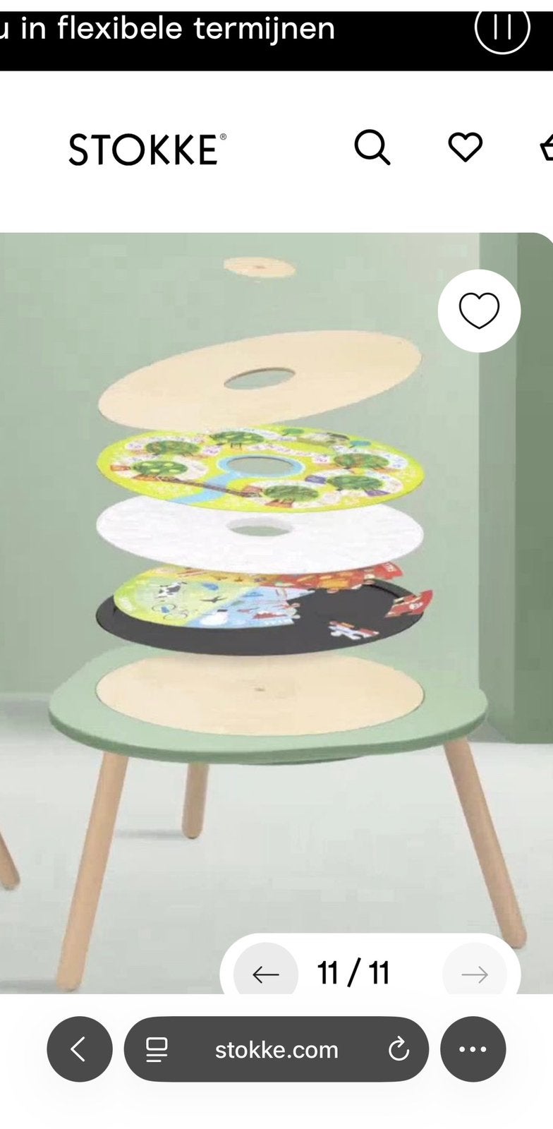 Mutable, Stokke, speeltafel voor kinderen. petrol kleur., Ophalen, Gebruikt