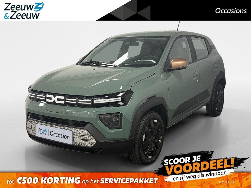 Dacia Spring Extreme 65 26.8 kWh AIRCO APPLE CARPLAY/ANDROID, Auto's, Dacia, 12 maanden, Gebruikt, 4 stoelen, Leder en Stof