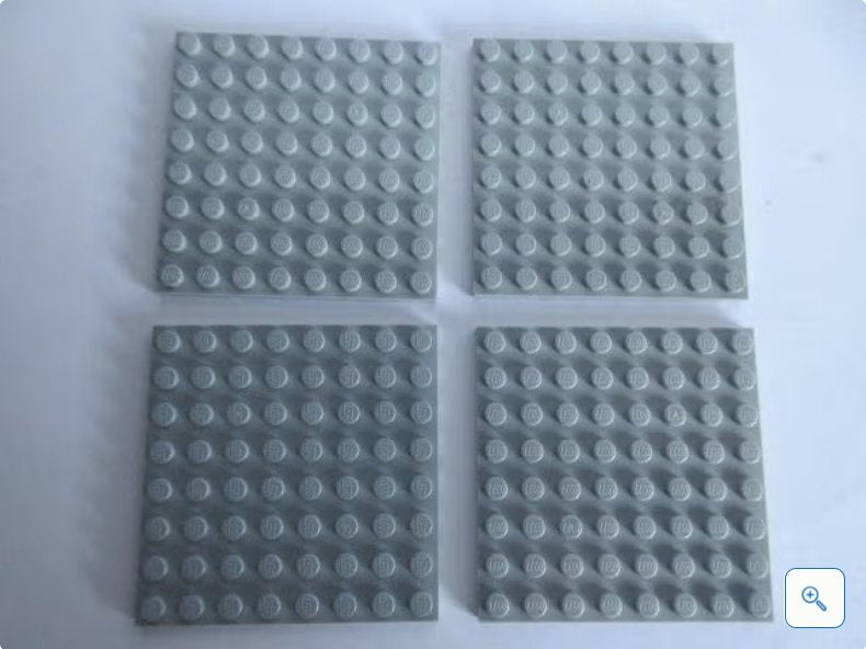 nr. 6891, 4 brede l.grijze platen, 8x8., Kinderen en Baby's, Speelgoed | Duplo en Lego, Ophalen of Verzenden, Zo goed als nieuw