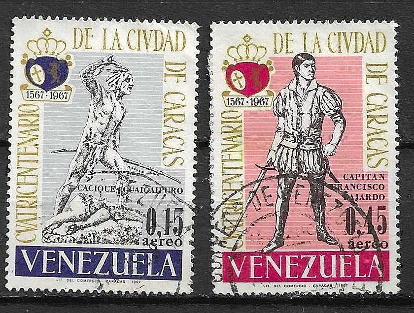 Venezuela postzegels 1967 - Caracas 400 jaar, Ophalen of Verzenden, Gestempeld, Zuid-Amerika