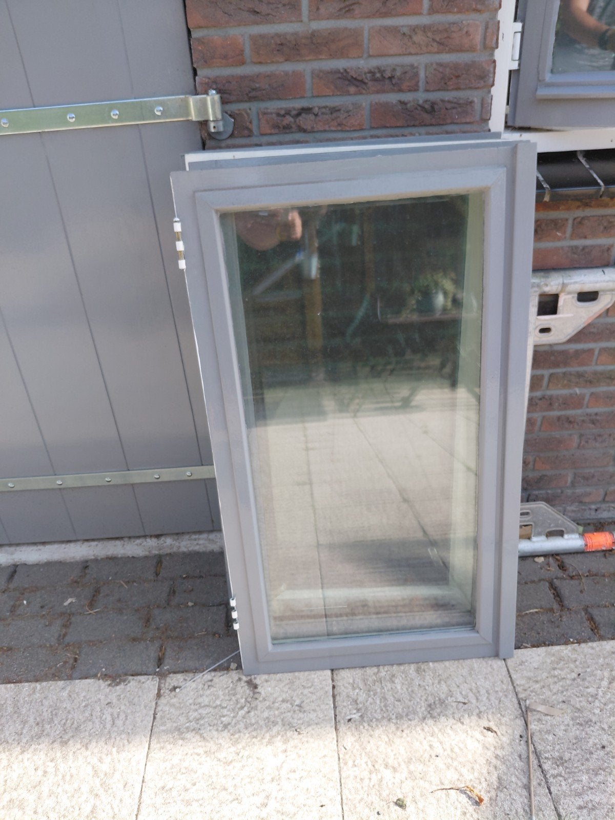 grats!! 2 Meranti ramen (1 stel) met thermopane vraagprijs, Ophalen, Gebruikt, Gevelraam of Ruit