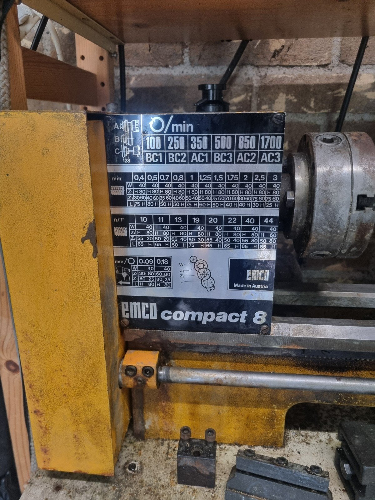 Emco compact 8 + wagen en héél veel accessoires, Doe-het-zelf en Verbouw, Draaibanken, Ophalen of Verzenden, Metaaldraaibank