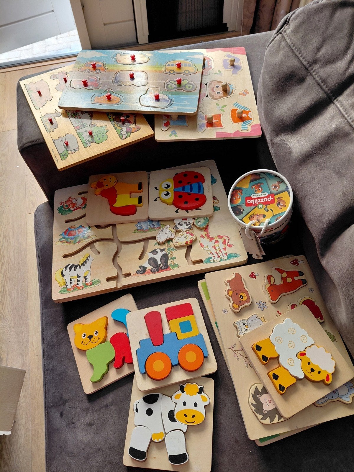 Houten puzzels, compleet en voor een leuk prijsje!, Ophalen of Verzenden, Gebruikt, 2 tot 4 jaar, Van hout