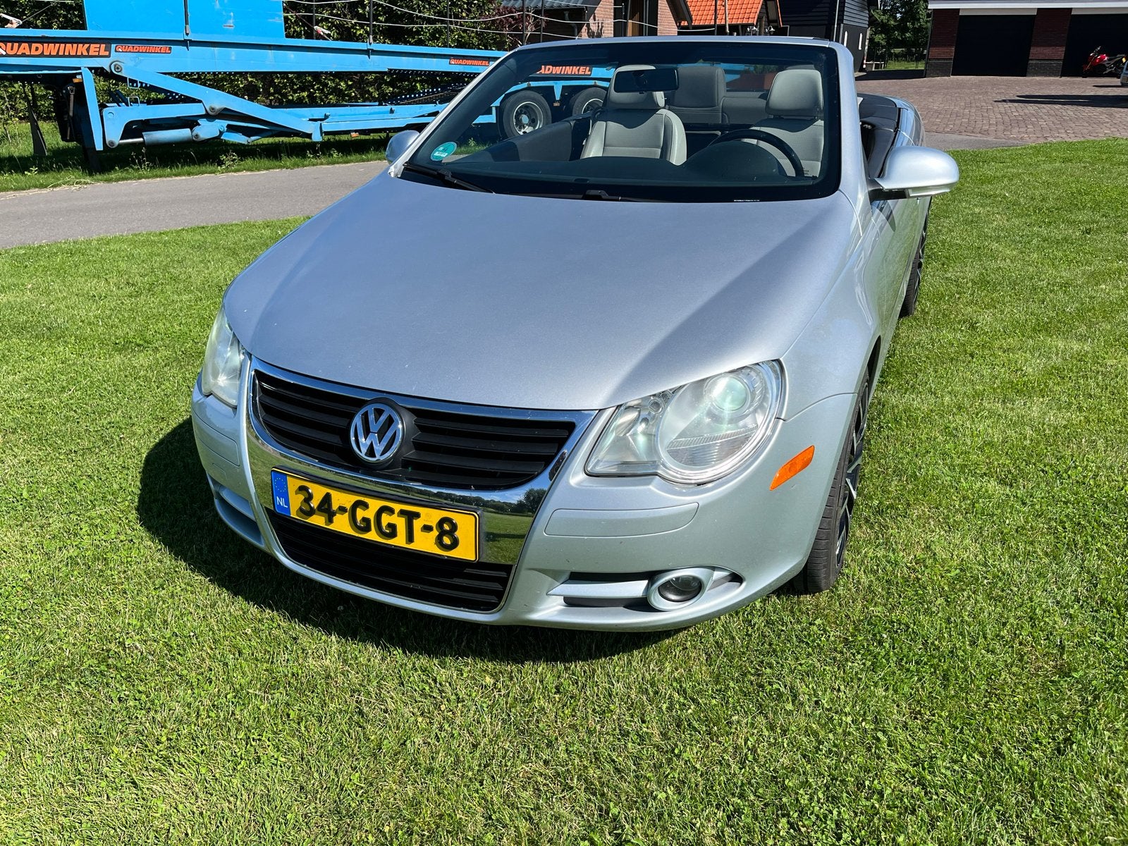 Volkswagen Eos 2.0 tfsi. Metallic zilver, Auto's, Volkswagen, 4 cilinders, Cabriolet, 4 stoelen, Leder