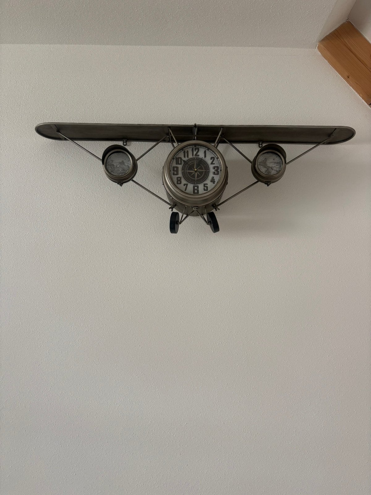 Klok vliegtuig kinderkamer, Ophalen, Zo goed als nieuw, Wandklok