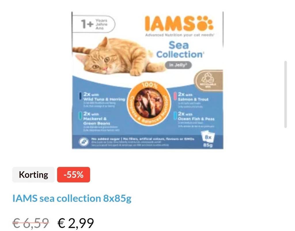 Iams outlet, Dieren en Toebehoren, Dierenvoeding, Ophalen of Verzenden, Kat