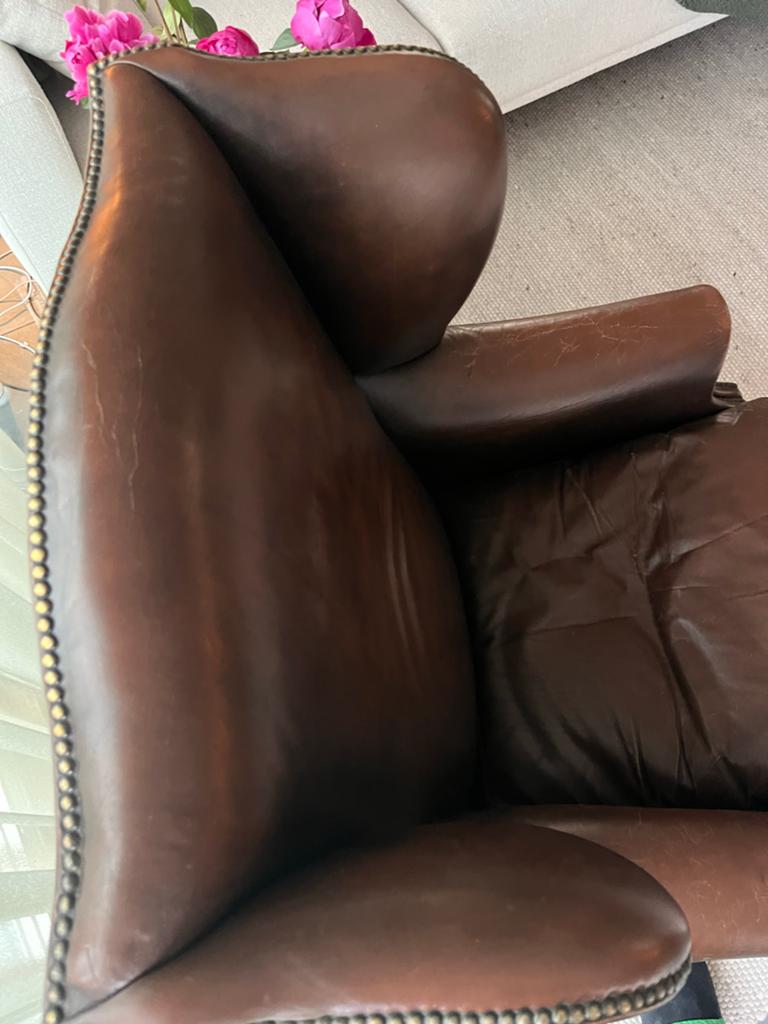 Vintage Leren Fauteuil - Chesterfield Stijl, Huis en Inrichting, Fauteuils, Gebruikt, Minder dan 75 cm, Leer, Ophalen of Verzenden