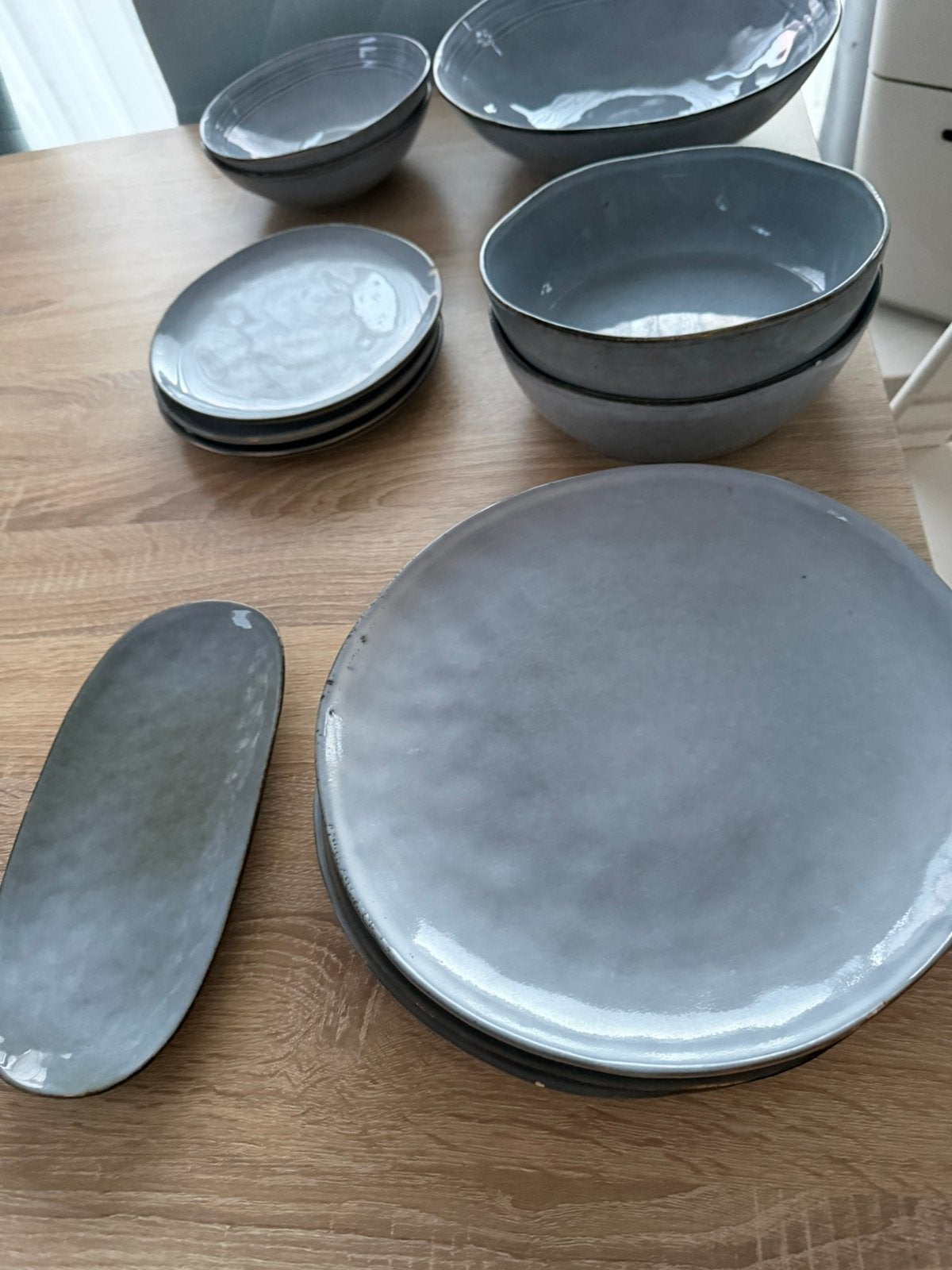 Servies licht blauw geglazuurd Xenos Toscane, Ophalen, Zo goed als nieuw, Koekenpan of Braadpan