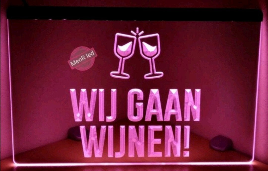 WIJ GAAN WIJNEN 3D ledverlichting lamp lichtbak, Ophalen of Verzenden, Nieuw, Lichtbak of (neon) lamp
