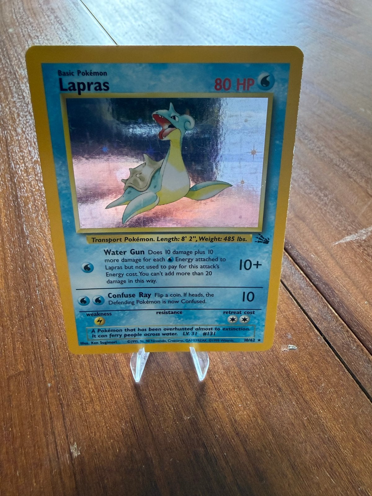 Lapras 10/62 Fossil set, Ophalen of Verzenden, Zo goed als nieuw, Losse kaart, Foil