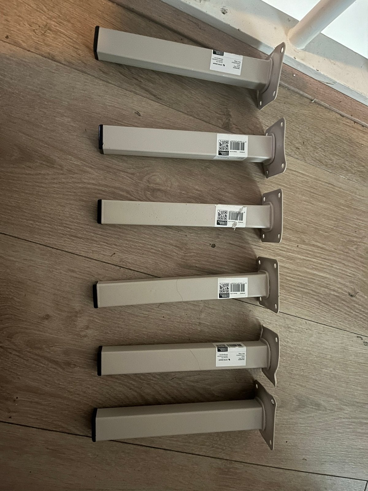 6x zo goed als nieuwe meubelpoten, 20cm, staal/PVC, max 50kg, Ophalen of Verzenden, Zo goed als nieuw
