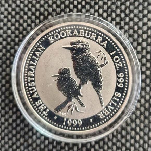 Kookaburra 1999 1 Oz zilveren munt oplage 109.364, Ophalen of Verzenden, Zilver