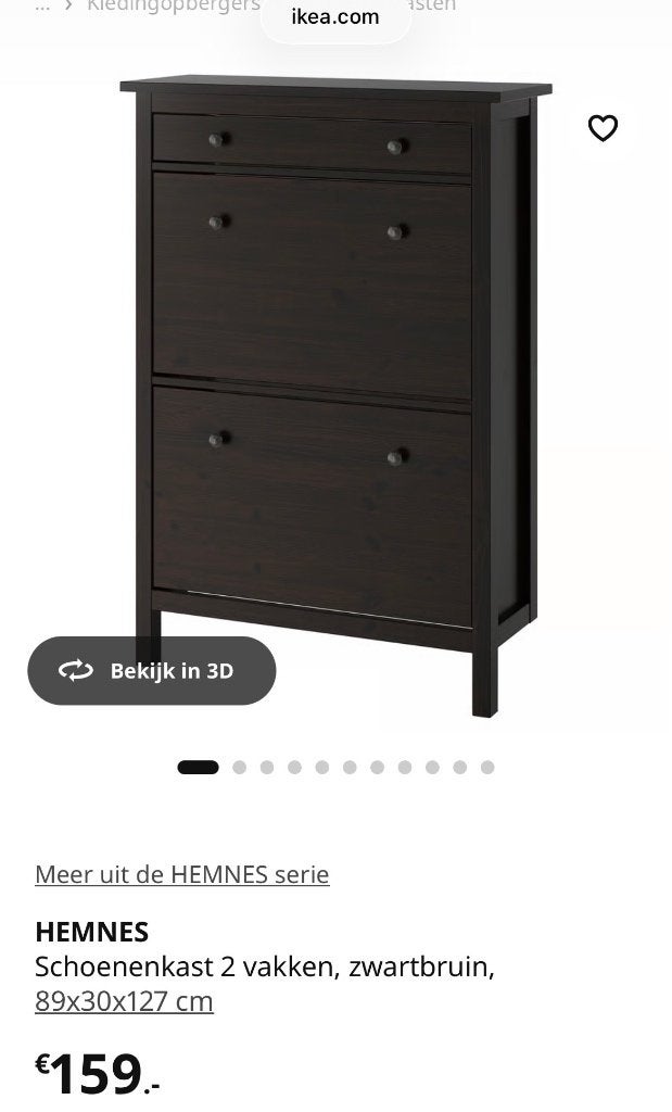 HEMNES SCHOENENKAST IKEA, Ophalen, Gebruikt