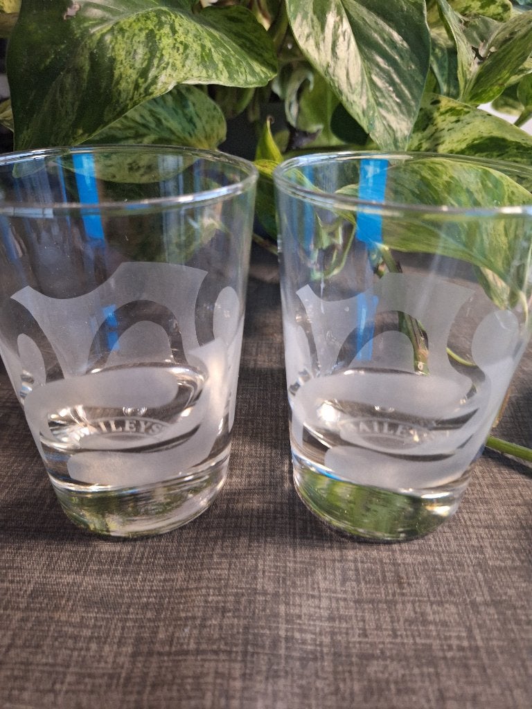 BAILEYS glazen 11 cm hoog, 2 stuks (swirl), Verzamelen, Glas en Borrelglaasjes, Ophalen of Verzenden, Zo goed als nieuw, Borrel- of Shotglas