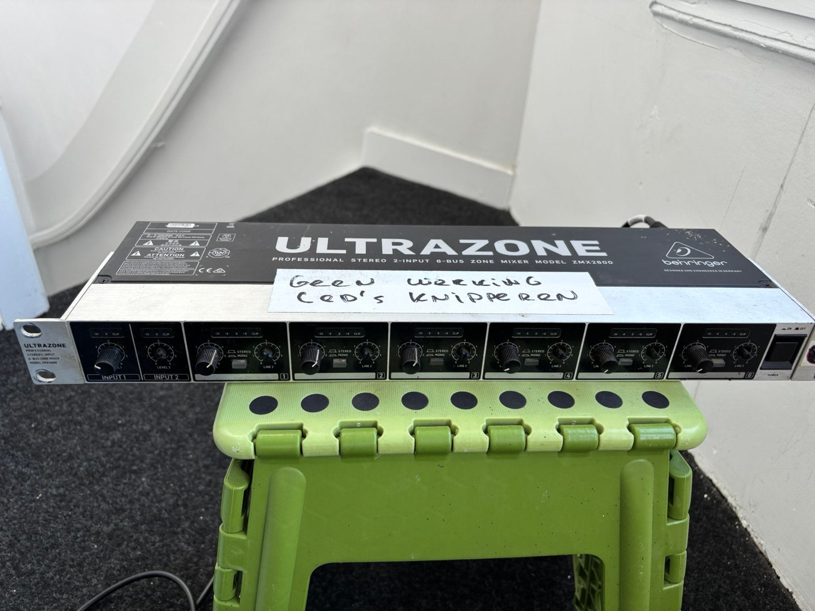 Behringer Ultrazone mixer defect, Ophalen of Verzenden, Gebruikt, 5 tot 10 kanalen, Microfooningang