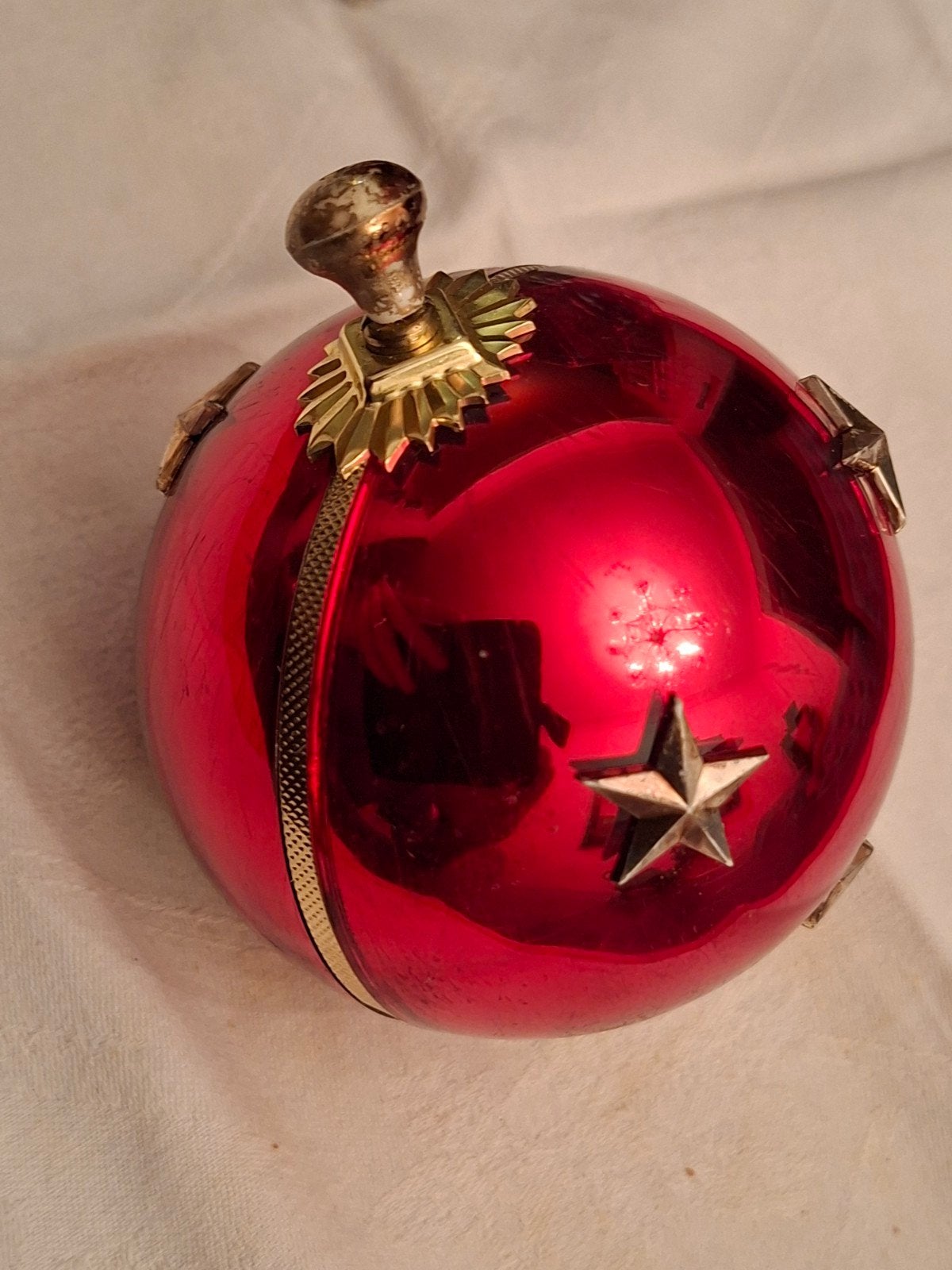 swiss muziekdoosje kerstbal vintage oud, Diversen, Ophalen of Verzenden