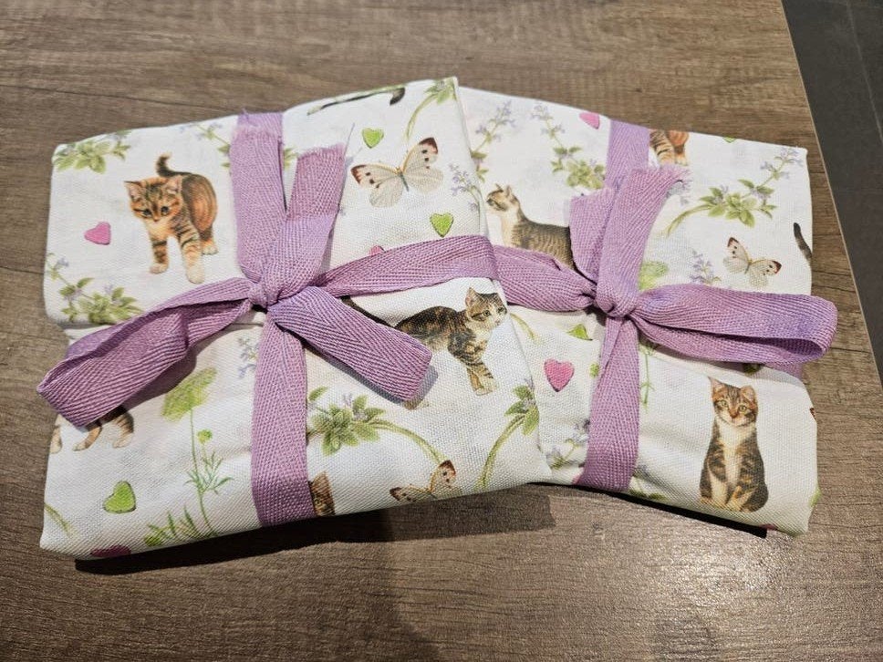 Theedoeken met katjes, nieuw, Huis en Inrichting, Ophalen of Verzenden, Nieuw, Theedoek of Handdoek