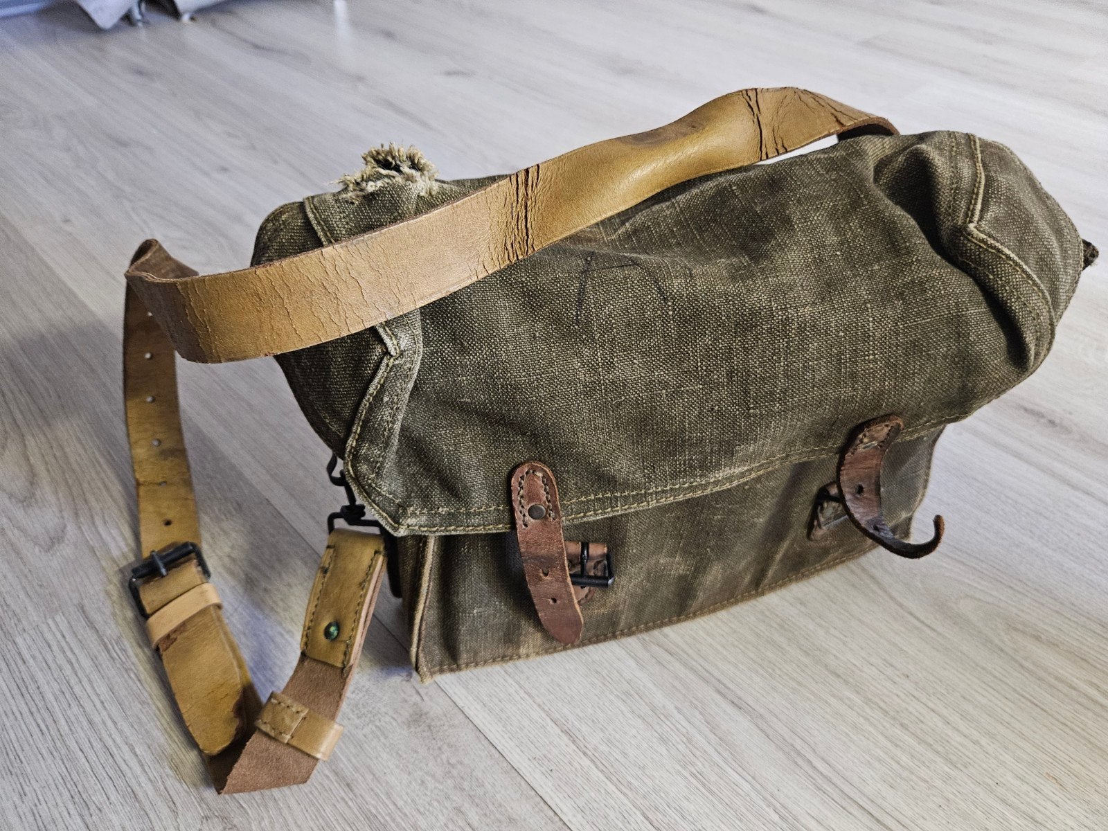 Vintage Franse Leger Tas Jaren '50, Verzamelen, Ophalen of Verzenden, Landmacht, Overige gebieden, Kleding of Schoenen