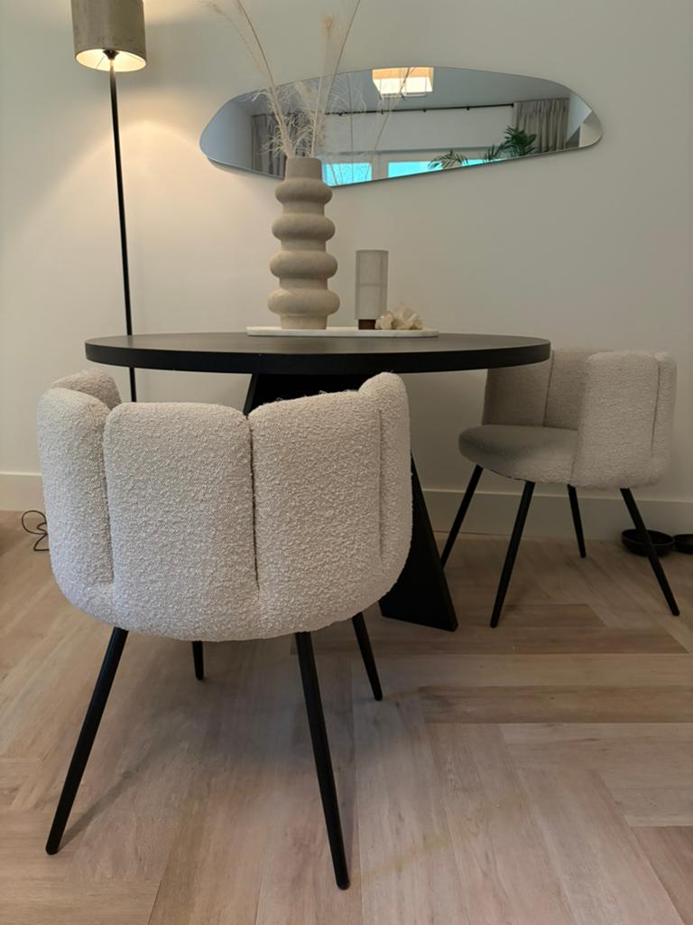 Pole to Pole high Vife stoelen bouclé crème, Ophalen of Verzenden, Zo goed als nieuw, 75 tot 100 cm, Stof