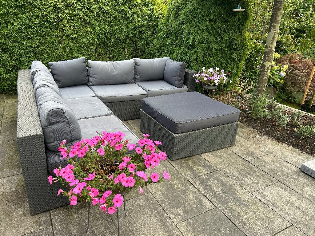 hoek Loungebank, Ophalen, 5 zitplaatsen, Gebruikt, Loungeset