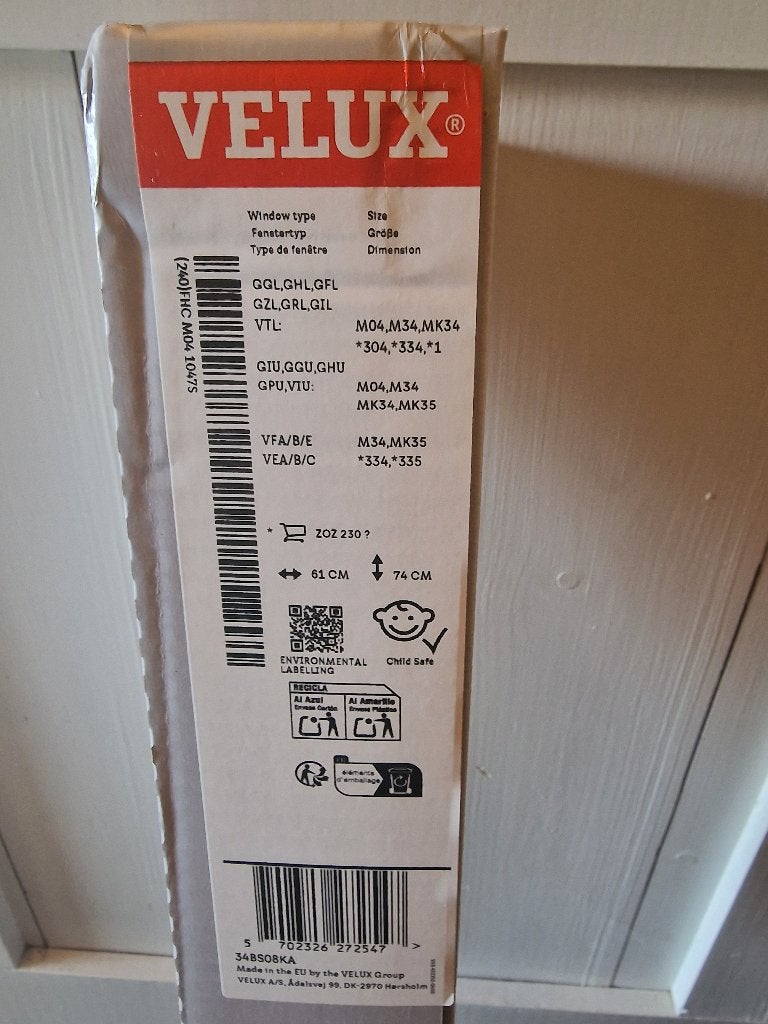 Velux verduisterende Plisse FHC MK04 - M04 - 304 - 1 Nieuw, Huis en Inrichting, Stoffering | Gordijnen en Lamellen, Ophalen, Overige materialen