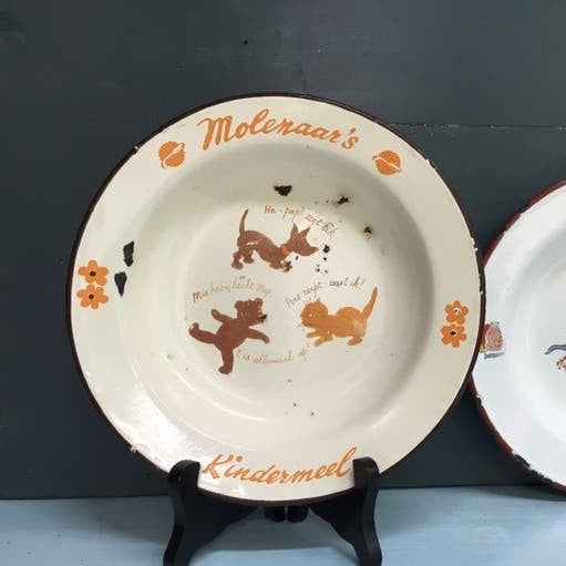 Vintage Emaille Kinderbordje - Molenaar's Kindermeel, Ophalen of Verzenden
