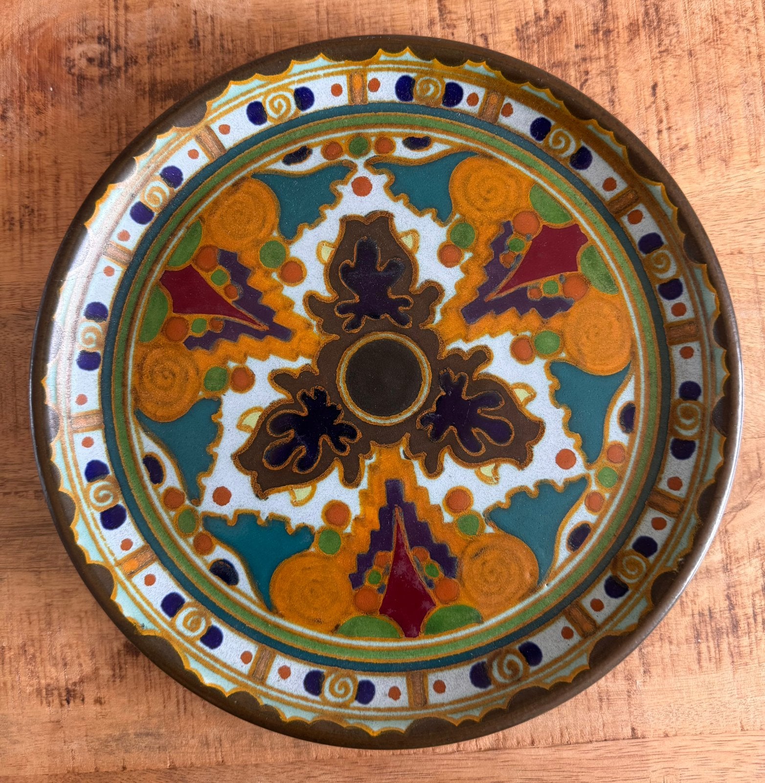 Antiek Arnhem Plateel Wandbord Isolde Ø 27 cm Art Deco bord, Ophalen of Verzenden