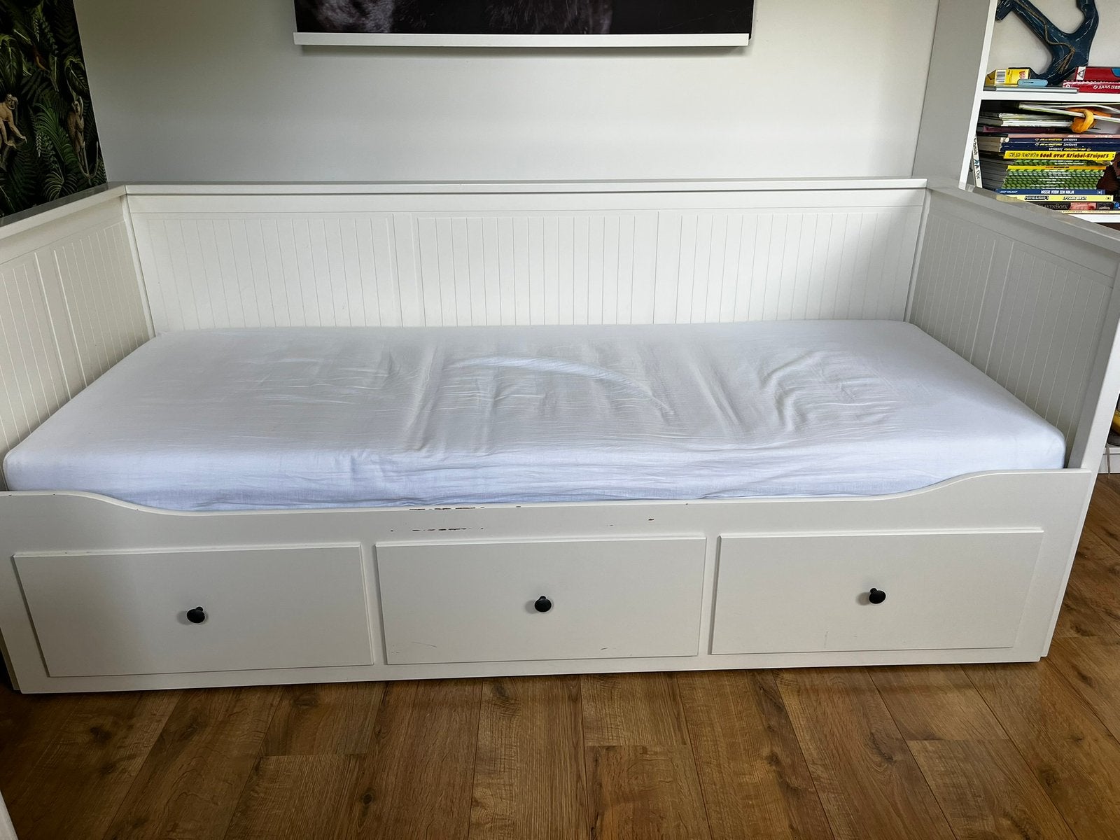 Ikea Hemnes Bedbank wit incl matrassen 80x200, Ophalen, Wit, Tweepersoons, Zo goed als nieuw