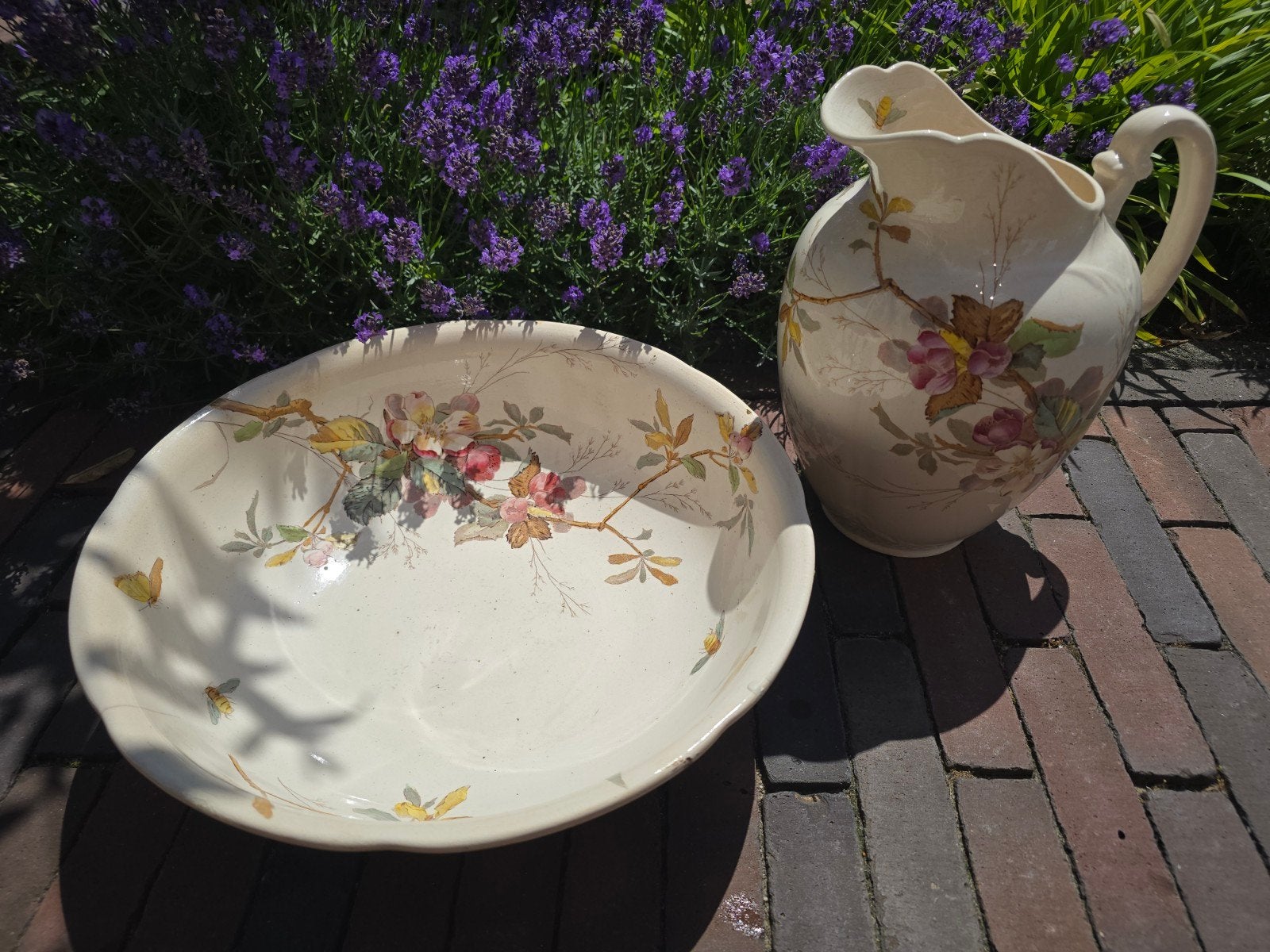 Antieke prachtige lampetset SCHAAL 38 cm diameter €19 !!, Antiek en Kunst, Ophalen of Verzenden