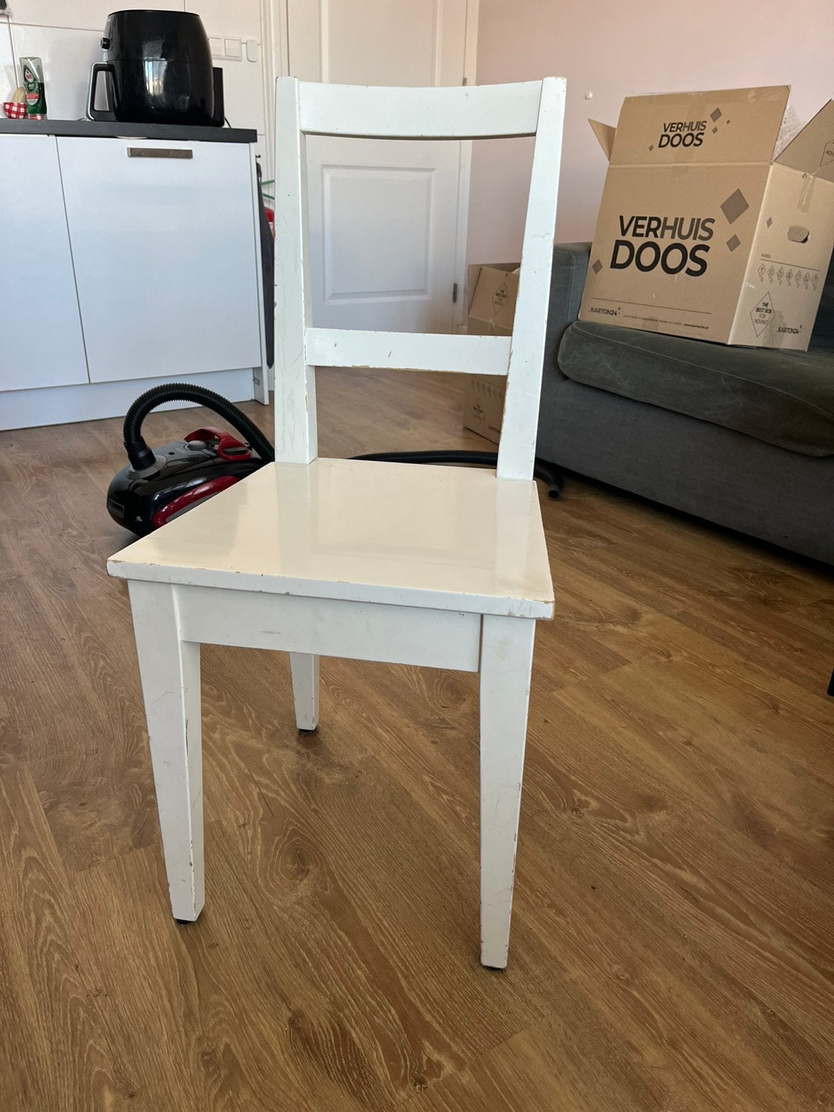 5x Witte eettafel stoel, Huis en Inrichting, Stoelen, Ophalen, Wit, Vijf, Zes of meer stoelen, Hout