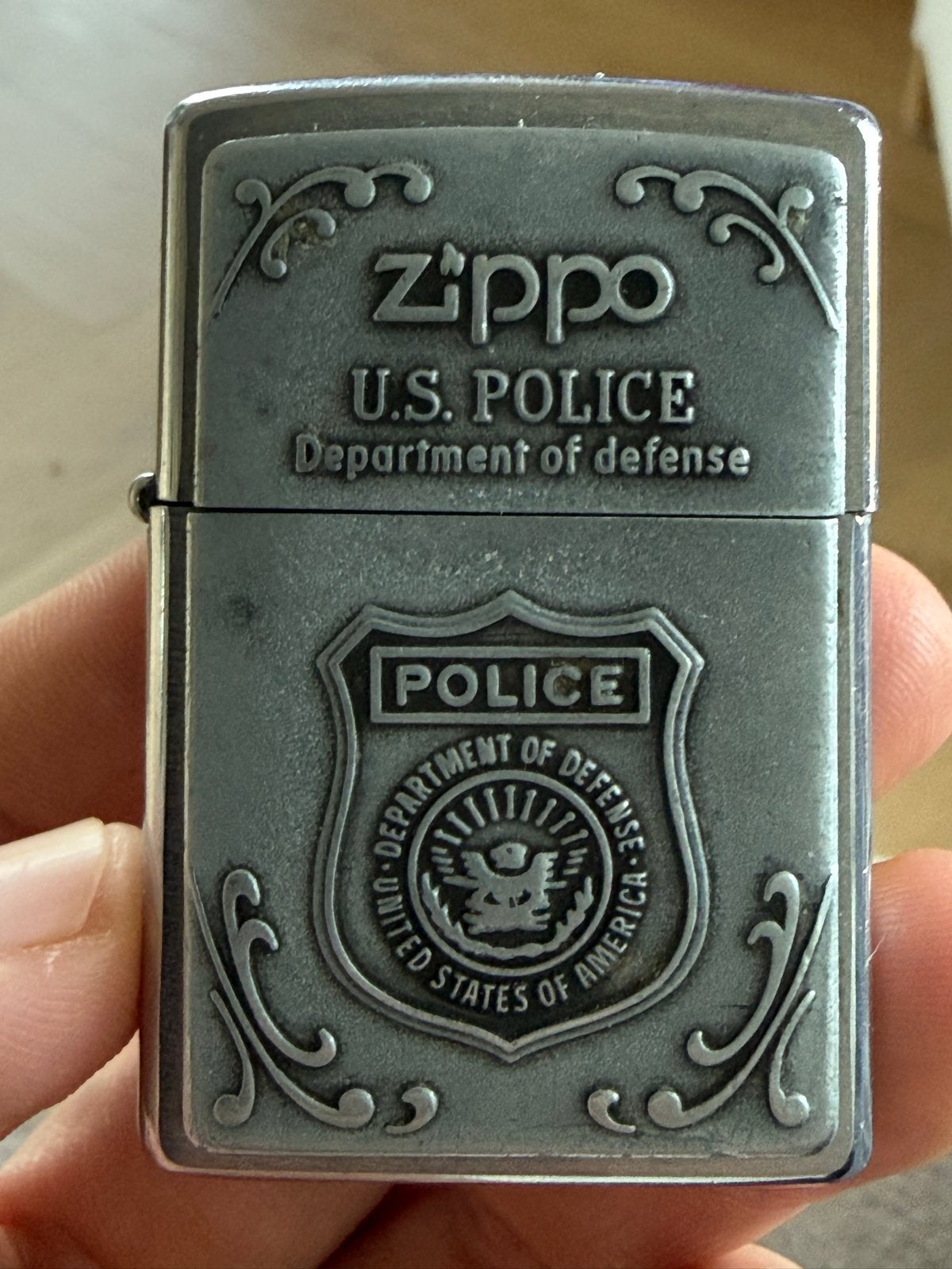 Zippo aansteker U.S. Police Department of Defense, Verzamelen, Ophalen of Verzenden, Gebruikt, Aansteker