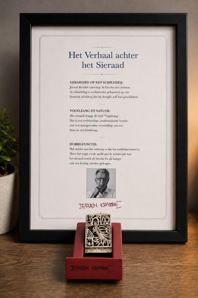 Mooie Zilver sieraad van Jeroen Krabbé., Antiek en Kunst, Ophalen of Verzenden, Zilver