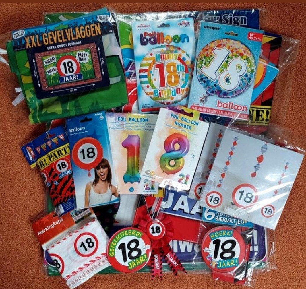 23-delig feestversiering 18 jaar, Ophalen, Versiering