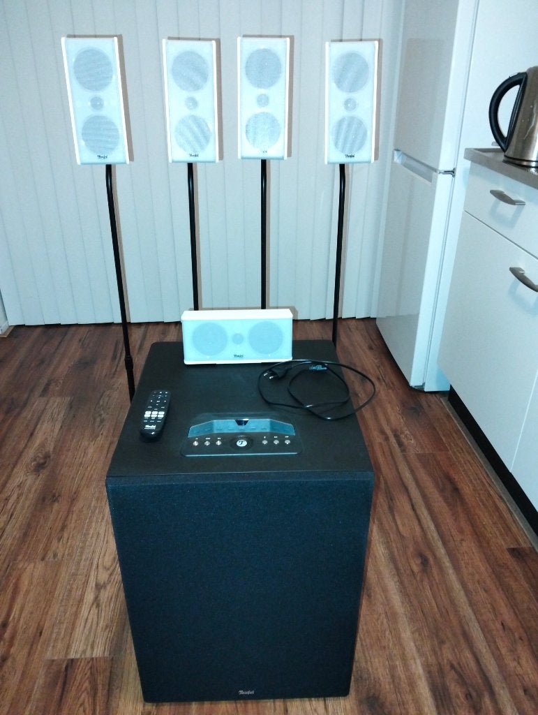 Teufel Home Cinema Set 5.1, Soundbar, Blu-ray-speler, 70 watt of meer, Zo goed als nieuw