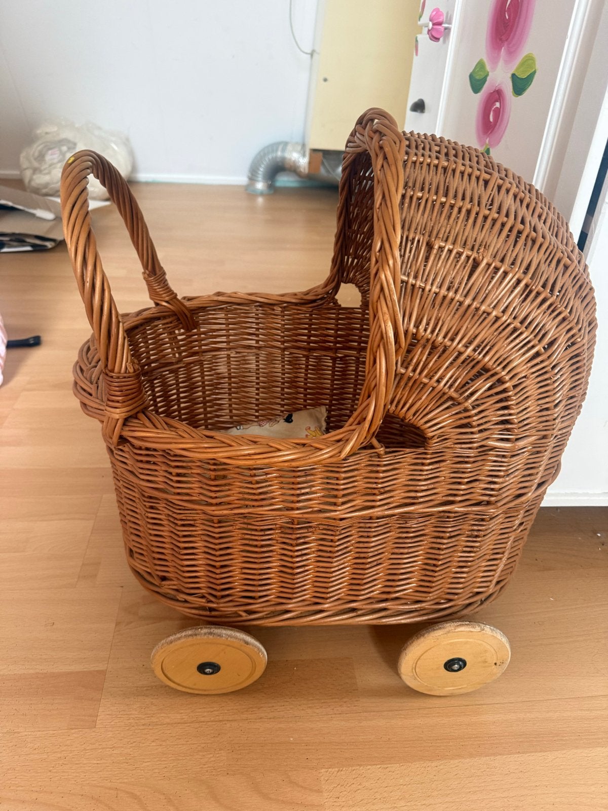 Vintage rieten poppenwagen, Ophalen, Gebruikt, Overige typen