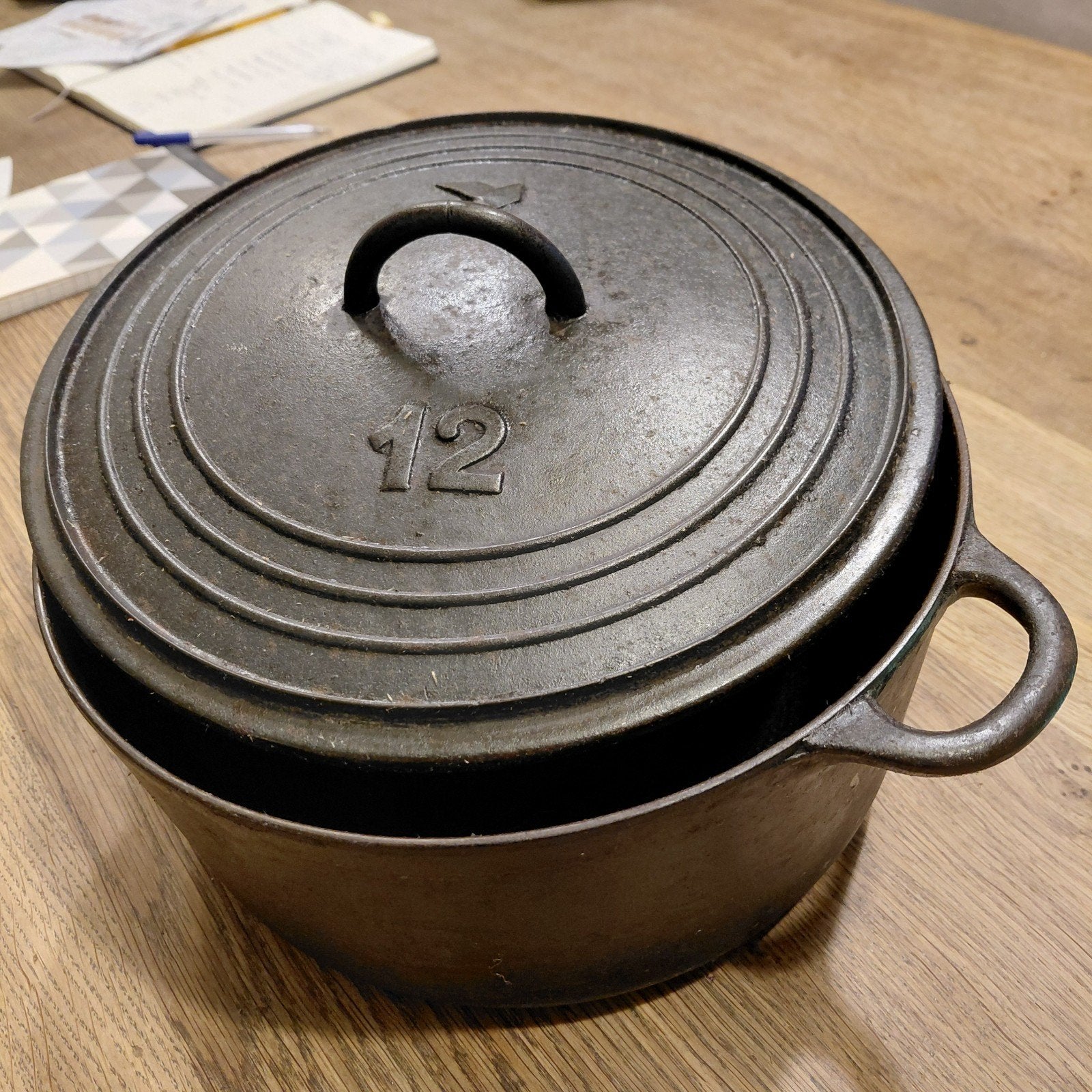 Gietijzeren Dutch Oven 6L - Martin Stove & Range Co., Gebruikt, Ophalen of Verzenden, Met deksel, Overige merken