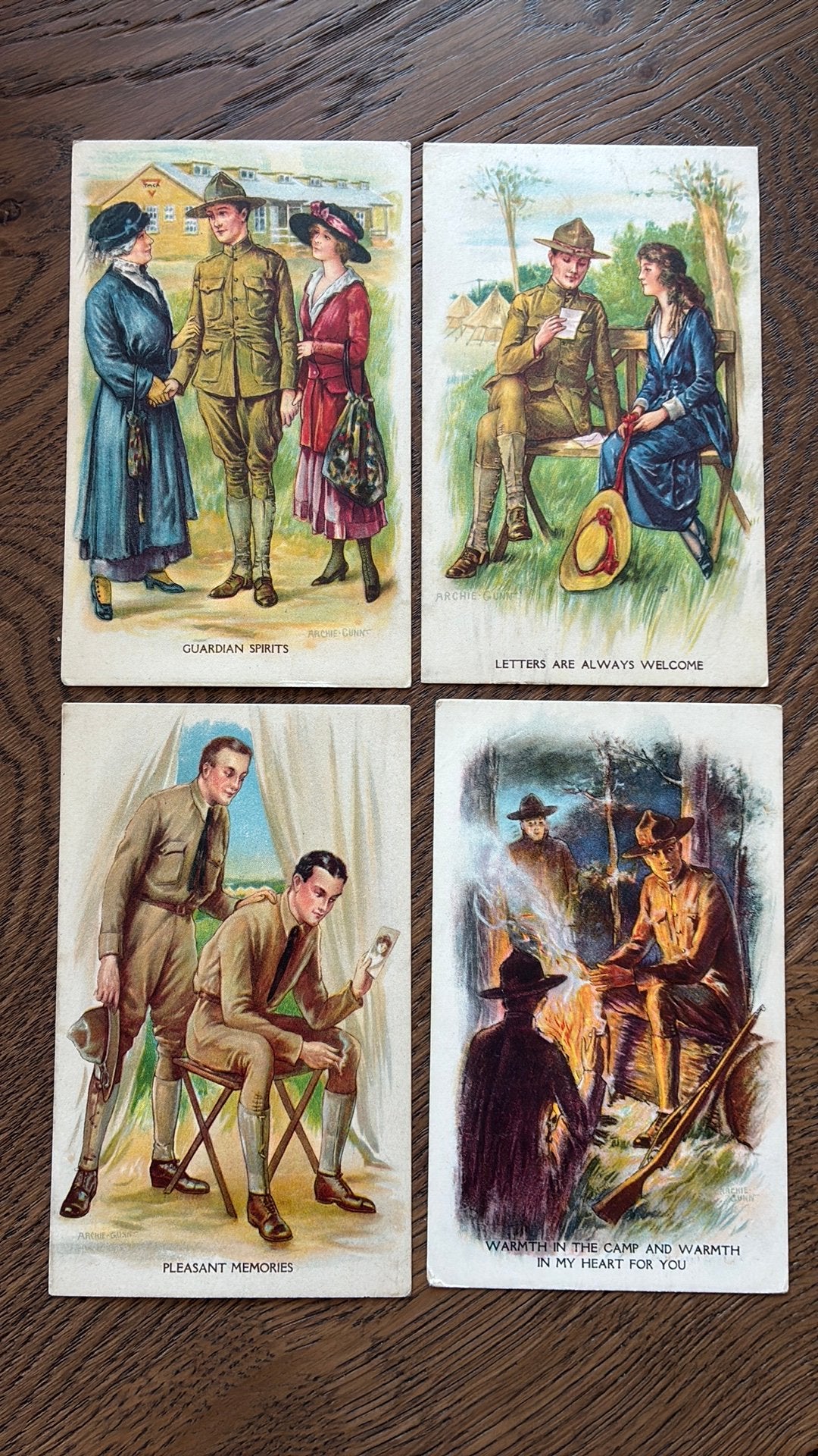 5x Archie Gunn. Kampvuur, ,beschermers, brieven welkom. 1918, Ophalen of Verzenden, Voor 1920