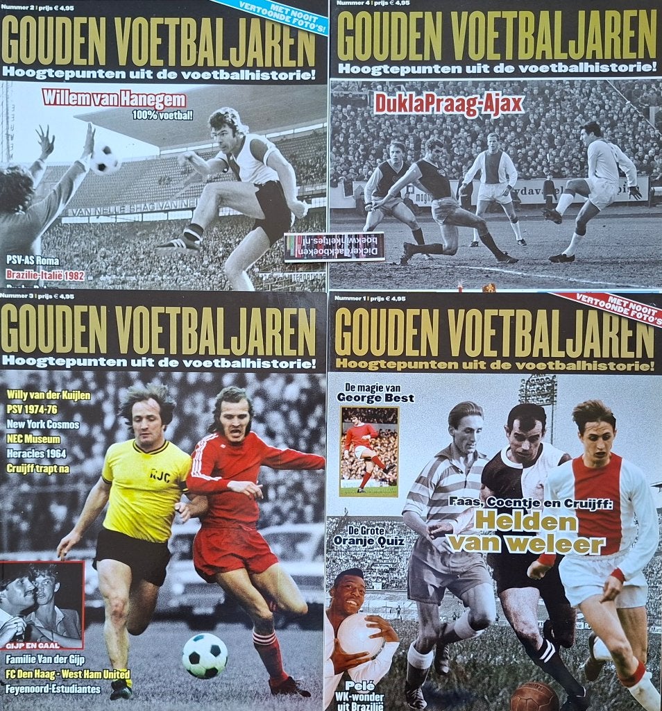 Voetbaltijdschrift Gouden Voetbaljaren nr. 1 t/m 4, Ophalen of Verzenden, Zo goed als nieuw, Overige binnenlandse clubs, Boek of Tijdschrift