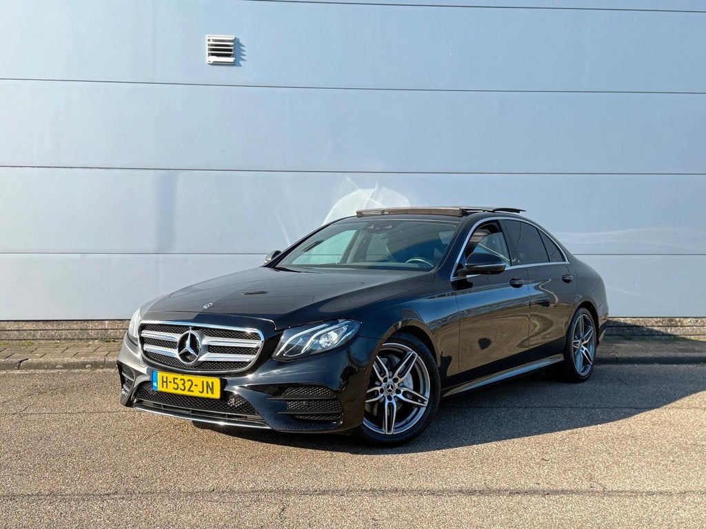 Mercedes-Benz E-klasse E220 d AMG 194PK (bj 2019) PANO|360CA, Achterwielaandrijving, Gebruikt, 4 cilinders, Leder en Stof