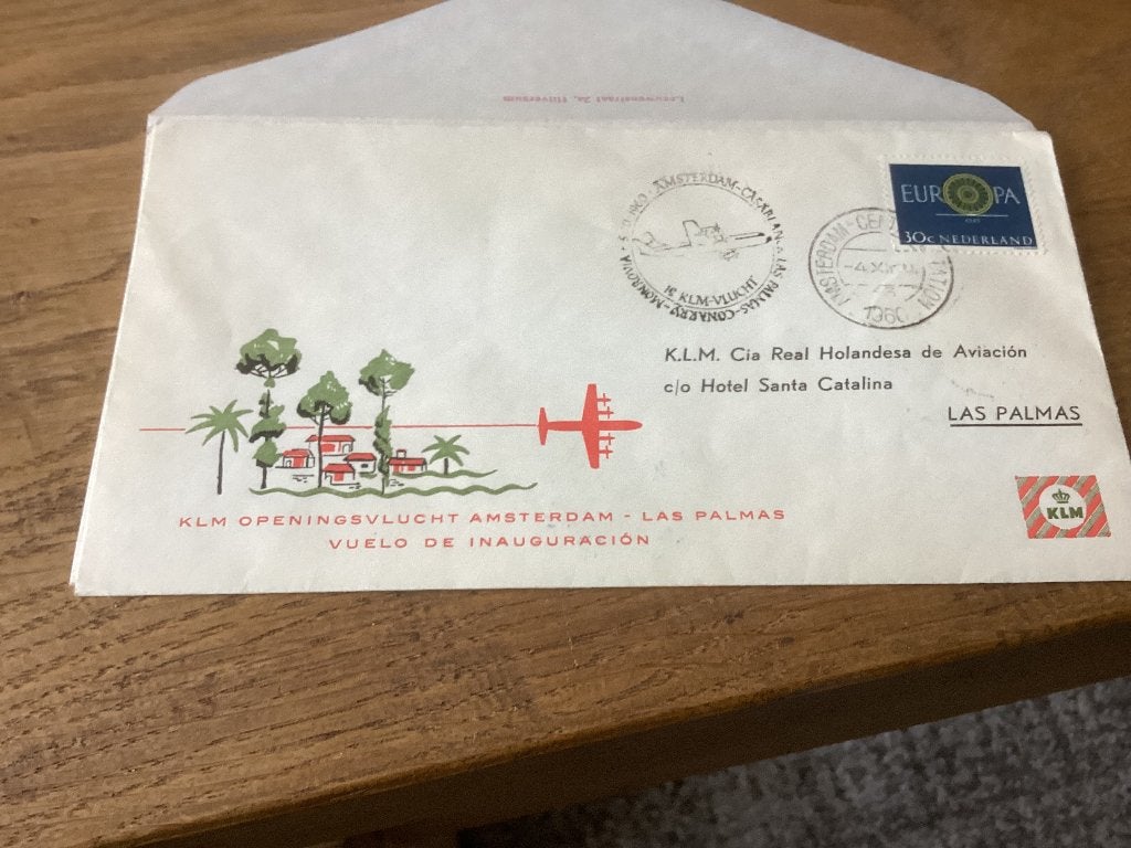 No2565 KLM Amsterdam Las Palmas 4-11-1960 Nederland, Ophalen, Onbeschreven, Nederland