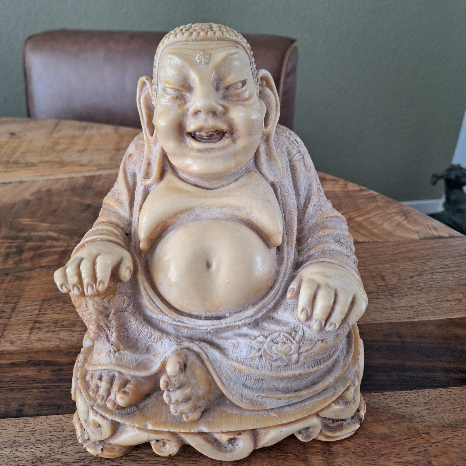 Lachende Boeddha beeld, 20cm hoog, Verzamelen, Ophalen of Verzenden, Gebruikt, Religie