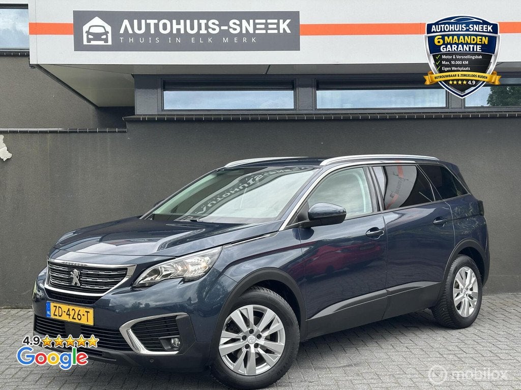 Peugeot 5008 7-Zits|Camera 360°|CarPlay | Trekhaak | Cruise, Auto's, Voorwielaandrijving, Gebruikt, 1199 cc, Blauw