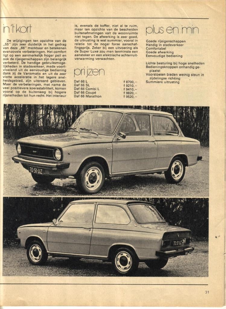 Autovisie test Daf 66 SL 1973, Ophalen of Verzenden, Gelezen, Overige merken