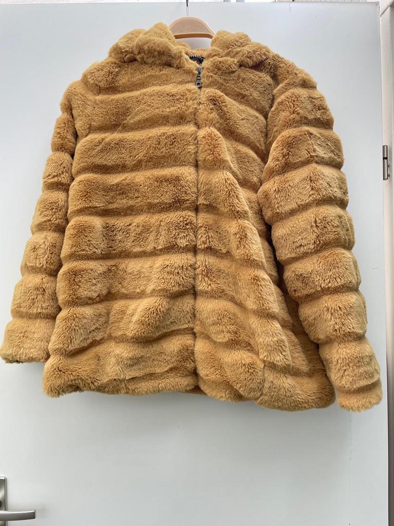 Voyelles Faux Fur Jas met Capuchon - Maat M, Ophalen of Verzenden, Zo goed als nieuw, Maat 38/40 (M), Bruin